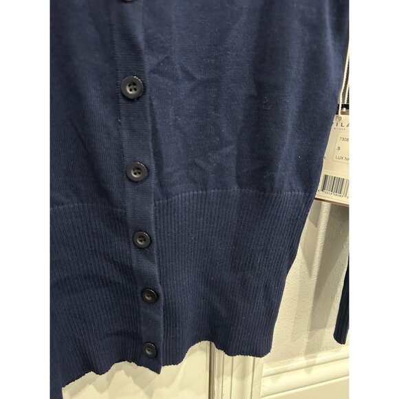 Vila Milano NWT Navy Blue Button Up Cardigan Sweater Sz Small - Picture 4 of 11